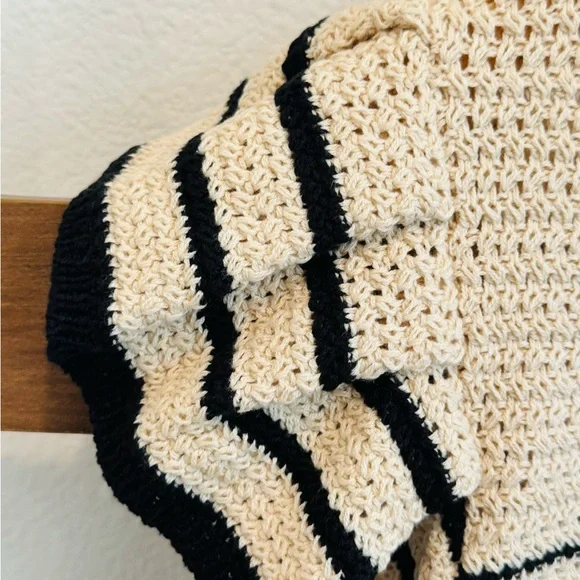 Crotchet Flutter Sleeve Top - Picture 2 of 3